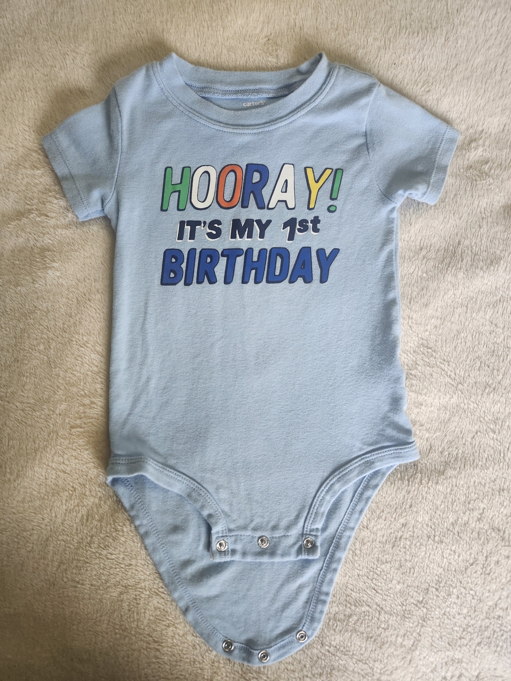 Carter's Light Blue 1st Birthday Bodysuit